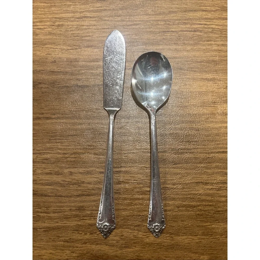 Rogers Bro STARLITE Pattern Reinforced Plate IS Flatware 1950's - 64 Pcs.